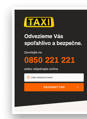 Objednanie Taxi