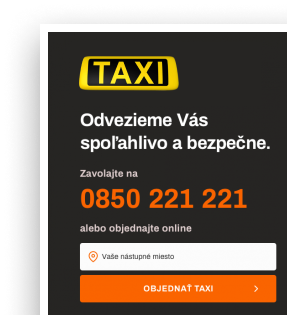 Objednanie Taxi