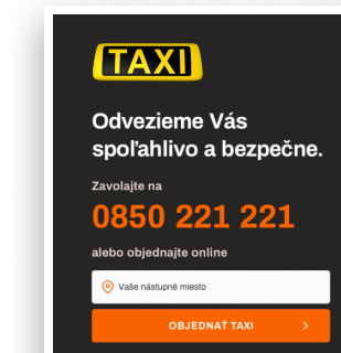 Objednanie Taxi