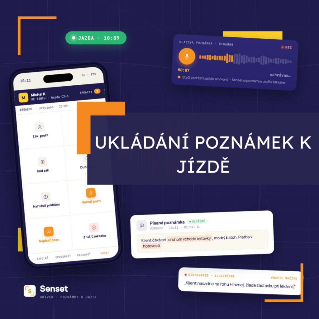 Ukládání poznámek k jízdě