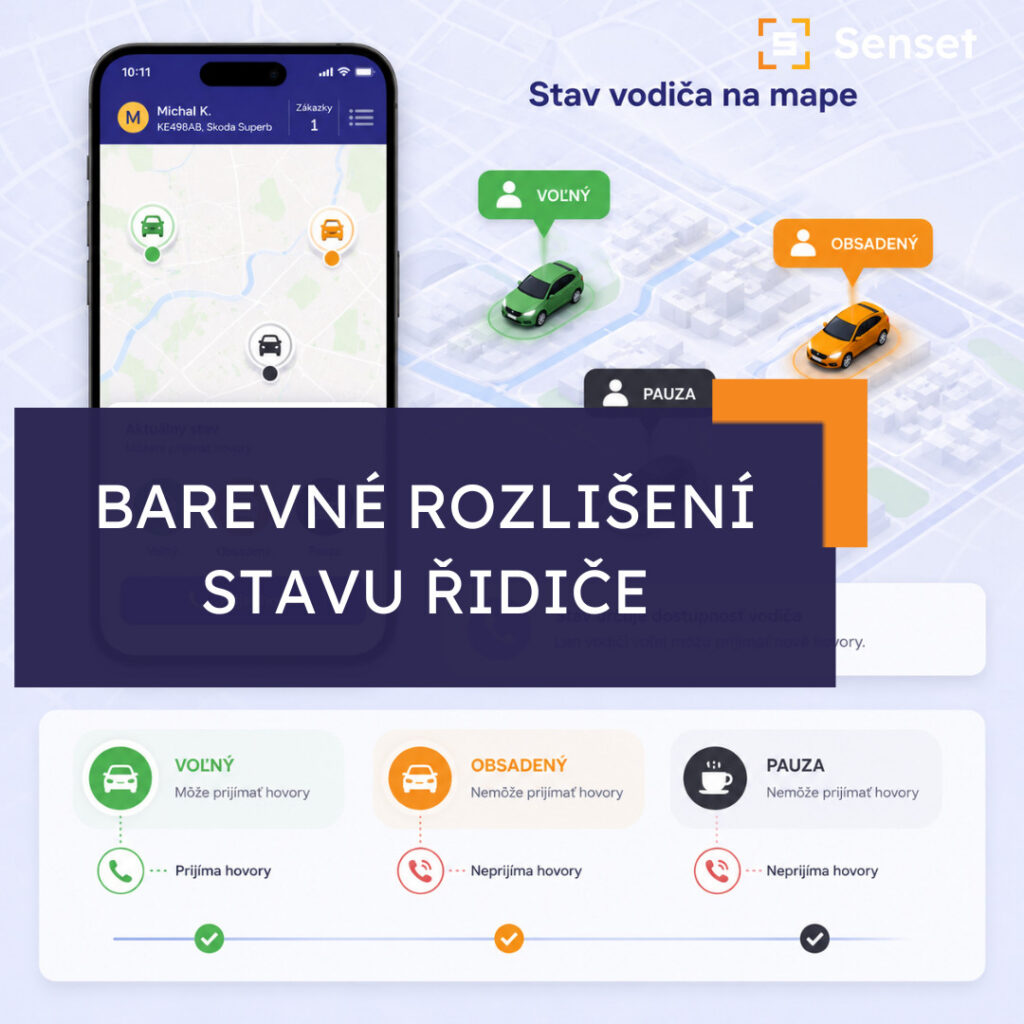 Barevné rozlišení stavu řidiče