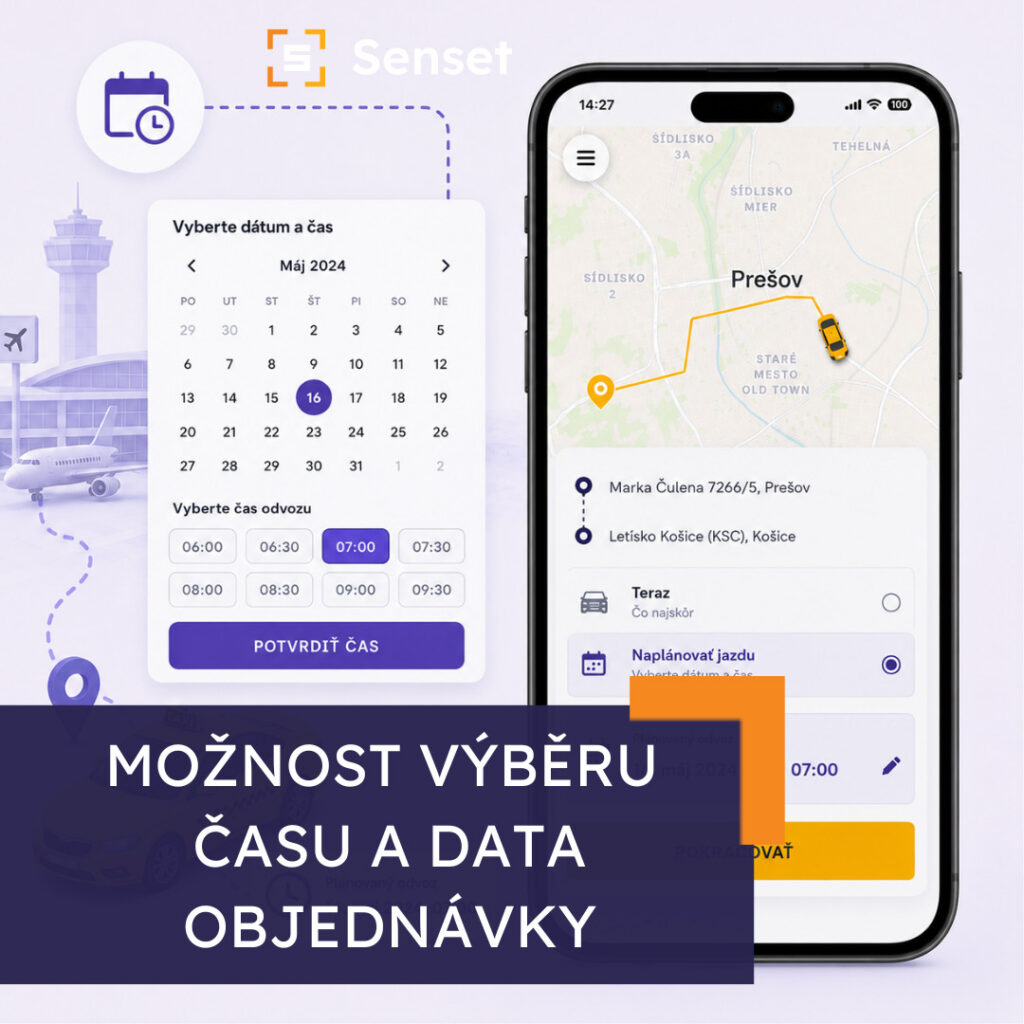 Možnost výběru času a data objednávky